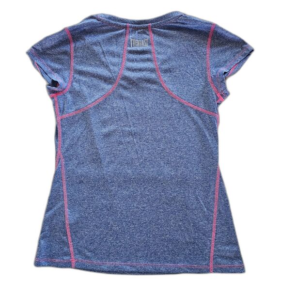 Everlast Sport Sportswear V-Neck T-Shirt in Blue w Pink Trim sz S - Picture 2 of 6